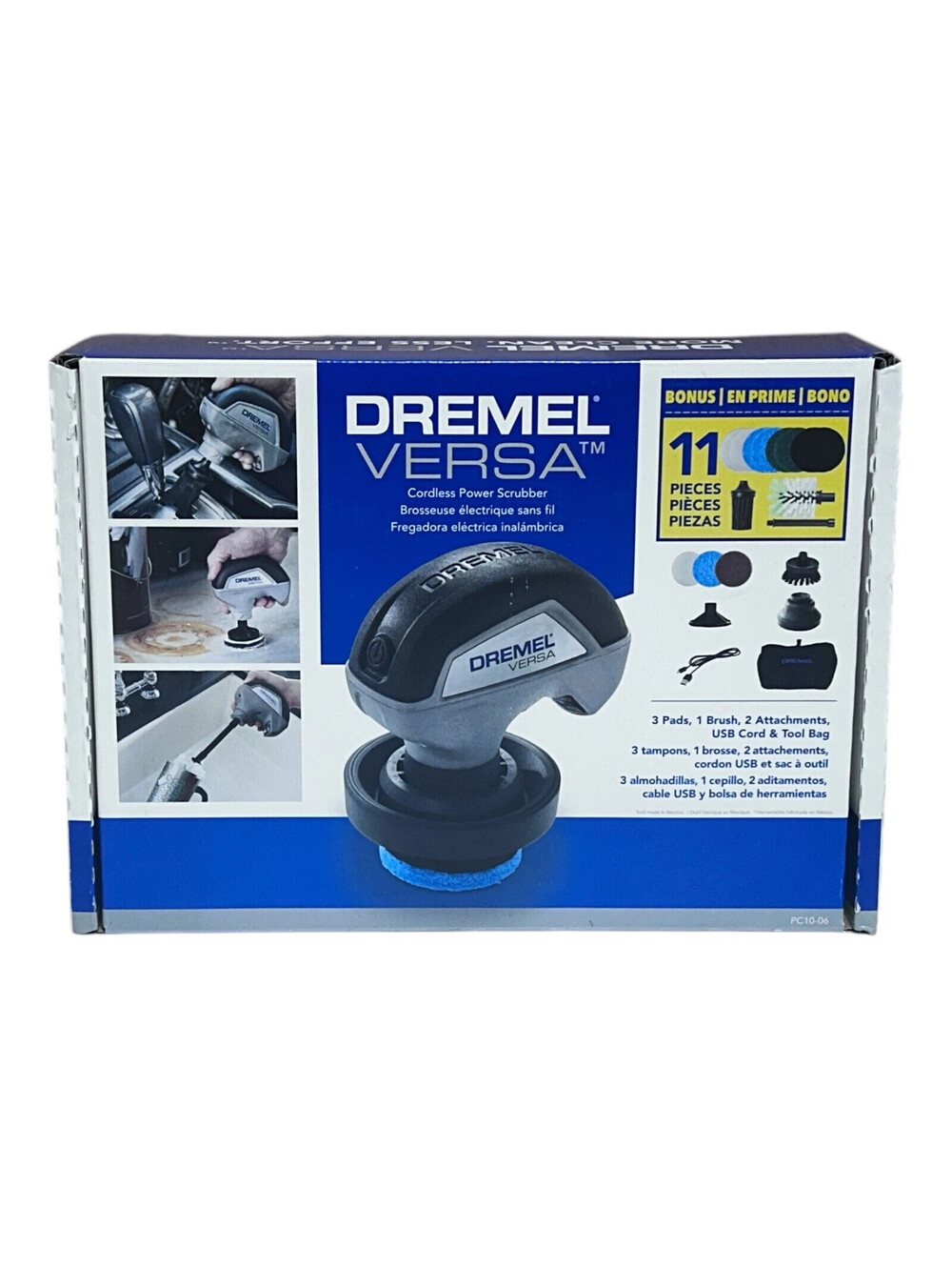 Dremel Versa 4V Cordless Power Cleaning Tool Kit Brush Scrub Pads Grout Tile
